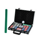 GYMAXポーカーチップセット400枚5色数字入り防水トランプ付きポーカーチップカジノセットブラックケース収納&携帯便利ポーカーマット付き(400枚-マット付き...