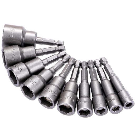 ソケットビットセット1/46.356角軸ショート10本入インパクト磁石