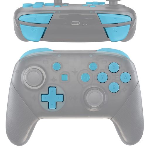 eXtremeRateスイッチプロコンに対応用ABXYD-padZRZLLRボタン、switchproコントローラーに対応用フルセットボタン‐ヘブンブルー