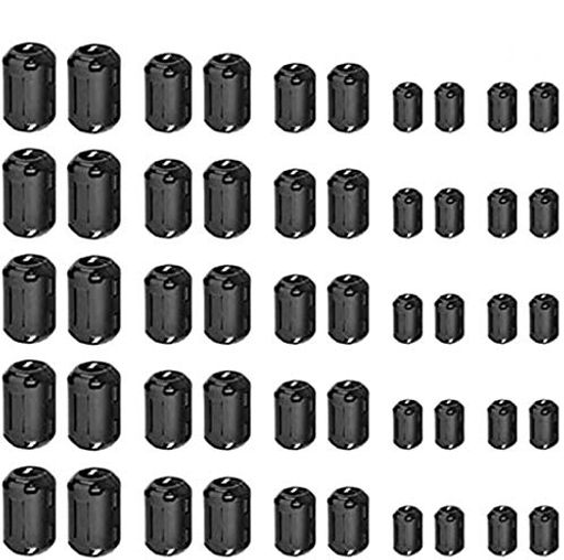 フェライトコア内径3.5Φ5Φ7Φ9Φ13Φ50個セットノイズ除去電源線高周波ノイズフィルターパッチンコアヒン..