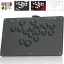 Haute42アケコンレバーレスレバーレスコントローラーU16ブラックレバーレスアケコン格ゲー向けForPCSwitch2SwitchPS4PS3などEVO大会膝置き可極薄の厚さ天板広めボタンが外れ難い無遅延