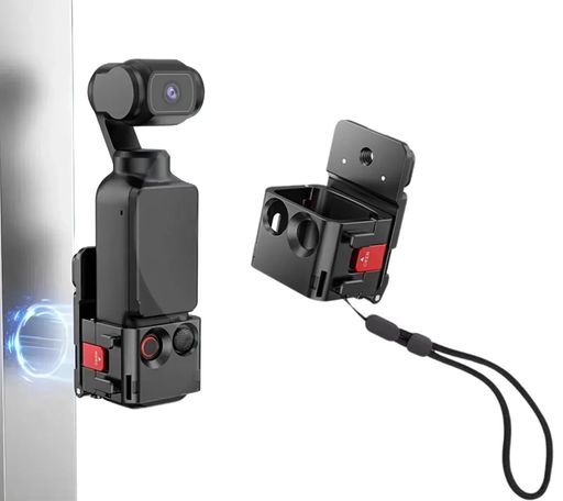 OMSOPOCKET3拡張アダプター磁気マウント【ゆるみ・脱落ゼロの安心設計】オズモポケット3対応アルミ製クイックリリース1/4インチネジ穴コールドシューGOPRO/ACTIONマウント付きDJIOSMOPOCKET