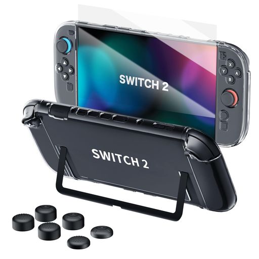 SWITCH2カバーHEYSTOPSWITCH2対応ケースキーボードキーキャップ付き保護カバースイッチ2用耐衝撃軽量薄型透明スイッチ2カバー+SWITCH2ガラスフィルム1枚+親指キャップドック対応着脱簡単 SWITCH2カバーHEYSTOPSWITCH2対応ケースキーボードキーキャップ付き保護カバースイッチ2用耐衝撃軽量薄型透明スイッチ2カバー+SWITCH2ガラスフィルム1枚+親指キャップドック対応着脱簡単