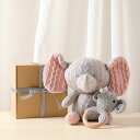 MamimamiHomeおもちゃラトル象さんベル入れ2個セット脳力開発ぬいぐるみ動物ガラガラ木製ブナの木カギ針編み手指舐め防止幼児赤ちゃん新生児祝い出産祝いギフ...