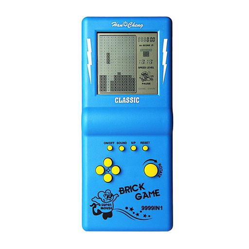新しい大画面ブリックゲームコンソールクラシックノスタルジックパズルビルトイン23ゲームスピード/難易度調整可能な2つのAAバッテリー(含まれていない)最高のギフト(青)