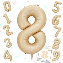 数字バルーン大きいナンバーアルミ風船40インチ約100cm誕生日ハッピーバースデー飾り付け記念日お祝い成人式卒業入学(8、カラメル)
