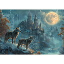 MISITUジグソーパズル100ピースラージピースパズル風景絵画狼動物自然冬雪プレゼント贈り物誕生日記念日祝いクリスマスおしゃれインテリア満月(28.8x41c...