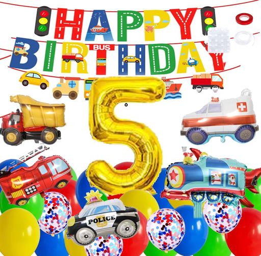 誕生日飾り付けバルーン数字バルーン男の子誕生日バルーン車バースデー飾り風船HappyBirthday装飾パー..