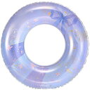 ZOUZJUN浮き輪90cm便利な持ち手付きかわいい青いスパンコールのリボン浮輪フロート大人用大きい半透明の色の浮き具キラキラスイミング海プール海水浴ビーチ夏休...