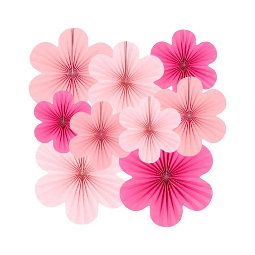 MANJIAMEIペーパーファンペーパーフラワー誕生日パーティー飾り付けピンク9枚セット女の子お祝い結婚式撮影ひな祭り店舗装飾お部屋の飾バースデーデコレーション...