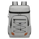 クーラーボックス保冷リュックリュック式クーラー大容量25L小型保冷バッククーラーバック折りたたみ収納保冷防水軽量買い物キャンプレジャーピクニックお花見運動会(グレー)
