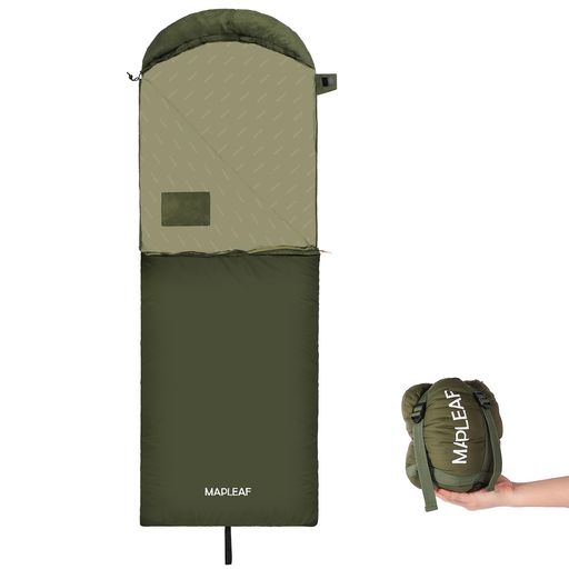 Mapleaf寝袋フード付シュラフコンパクト夏用封筒型超軽量保温耐寒防水キャンプアウトドア丸洗い可能登..