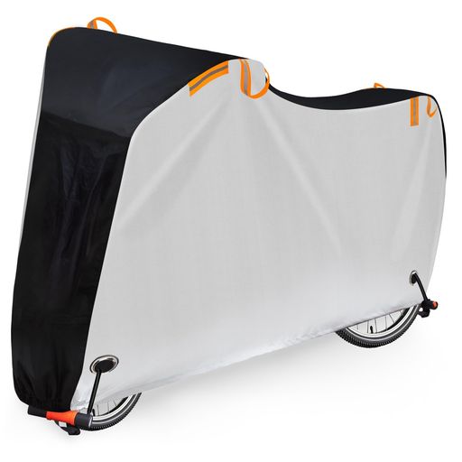 自転車カバー防水厚手破れにくいロードバイクカバー420D自転車極厚サイクルカバー29インチまで対応全天候対応台風/雨/紫外線/ホコリ収納袋付き(ブラック)(4)