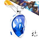 HEARTSTシュノーケルマスク新型フルフェイス型180°超広角ダイビングマスクスポーツカメラ取付可能シュノーケリング楽に呼吸可能調節可能男女兼用子供用収納便利...