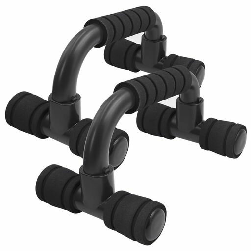 FEELCATプッシュアップバー腕立て伏せ傾斜グリップ大胸筋上腕筋筋肉トレーニング2個セット(A-黒)