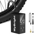 WYBRIGHT自転車空気入れポッケト式ミニ電動空気入れ最大圧力120PSI小型電動ポンプ自転車くうき入れコンパクト携帯便利一台多役軽量TYPEC充電式自動停止...