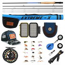 MAXCATCHEXTREME-Xフライフィッシングロッドとリールのコンボ、3-8WT完全な入門フィッシングセット(8’4”3WTフライフィッシングセット)