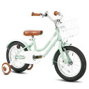 JOYSTAR子供用自転車16インチSTITCH前カゴベル補助輪付きキッズバイクバランス感覚お祝いプレゼントギフトかわいい女の子男の子ミントグリーンピンクパープ...