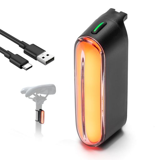 ROCKBROS自転車テールライトマグネット固定自動点灯スマートブレーキ警告バックライトリアライト光センサー7つの点灯モード36時間持続点灯IPX6防水USB-C充電軽量テールランプサイクルライ…(4)