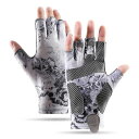 サンライク(SANLIKE)グローブフィッシンググローブ釣り冷感高グリップ速乾UVカット日焼け防止5本指カット(グレーL)