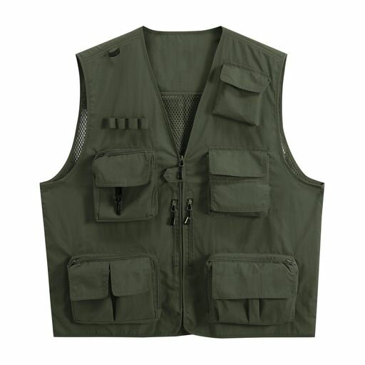 [AOWOFS]メンズメッシュベストアウトドアベスト軽量通気速乾多機能カメラマンベストフィッシングお釣り..