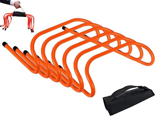 トレーニングミニハードル6個セットハードルトレーニングスピード・敏捷性強化、サッカー、トレーニングに適しています、オレンジ色
