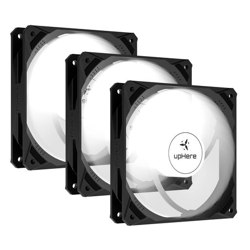 NovonestPCケースファン白いLED搭載120mm静音高性能3PINコネクタ冷却ファン3本1セット黒枠と半透明白いブレード「NK12WT3-3」