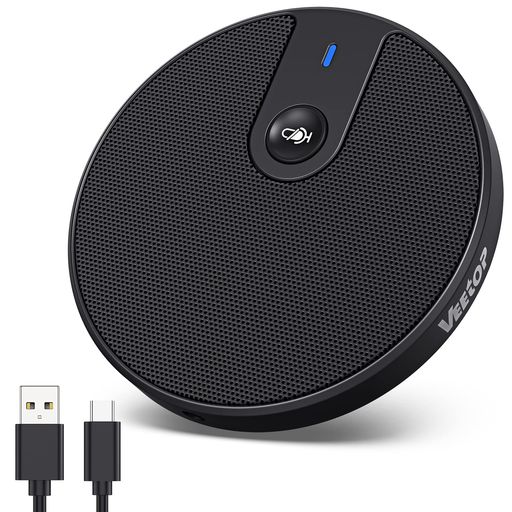 VeetopPCマイク会議用マイクパソコンマイク360̊全指向性最大10人まで対応ミュート機能3.5mmイヤホンジ..