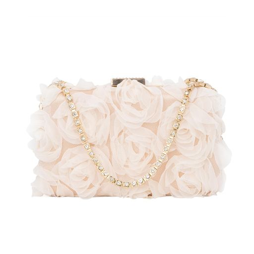 [greentaya]パーティーバック結婚式花びらバッグ大きめレースレディースハンドバッグ披露宴お呼ばれ(アプリコット)