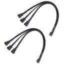 CABLEMATTERS2本セット3分岐4ピンPCケースファン分岐ケーブル-30CM、4ピンPWMファン分岐コード、PWMスプリッターケーブル