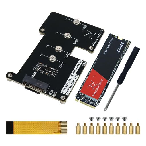 FreenoveM.2NVMeアダプタV2はRaspberryPi5(128GBSSD付き)、M.2HATアドオンボード、ソリッドステートドライブ、PCIe2.0/3.0、テスト速度800MB/s