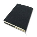 ブックカバーA5文芸書参考書専門書サイズ調整可能読書日本製しおり付き和雑貨おしゃれプレゼント(無地ブラックA5文芸書参考書専門書)