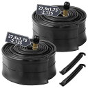 MOHEGIA2本セット自転車チューブ:27.5x1.75/1.95/2.10/2.125インチ自転車チューブブチルゴム-32mm米式バルブ、2本タイヤレバー含...
