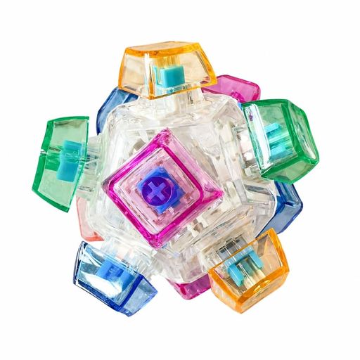 キーボード フィジェット おもちゃ 12Key 青軸 カチカチ カラフル 集中力 リラックス ストレス 解消 暇つぶし 手遊び EDC 無限ボタン クリッカー クリックトイ 大人 子供