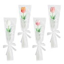 siawadekyソープフラワー造花チューリップ4本セット1輪個包装石鹸花花束枯れない花おしゃれ飾り手作りフラワー母の日誕生日記念日バレンタインデー卒業式プレゼ...