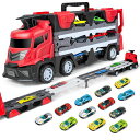 13個ミニカーセットトラックおもちゃ大型トレーラーおもちゃ車はたらく車働く車建設車両セット収納車カタパルト式レール大きいサイズ男の子女の子おもちゃ誕生日クリスマ...