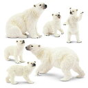 TOYMANY6PCS動物フィギュアシロクマフィギュアセットホッキョクグマ北極熊親子冬リアルな動物模型ミニモデル人気動物おもちゃ玩具誕生日プレゼントクリスマス新...