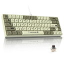 MAMBASNAKExAJAZZAK680有線ゲーミングキーボード茶軸軽量メカニカルキーボードホットスワップ対応小型68キーRGB照明ボール型キーキャップEVAサンドイッチWIN/MAC/ANDROID対応―グレー(2)
