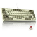 MAMBASNAKE×AJAZZ AK680 有線ゲーミングキーボード 赤軸 軽量 メカニカルキーボード ホットスワップ対応 小型68キー RGB照明 ボール型キーキャップ EVAサンドイッチ WIN/MAC/IPAD/ANDROID対応 ―グレー(2)