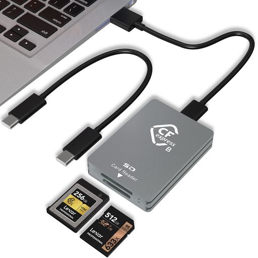 CFEXPRESS TYPE B SD カードリーダー USB C、デュアルスロットUSB 3.2 10GBPS CFEXPRESS TYPE Bカードリーダー ANDROID/WINDOWS/MAC OS/LINUX対応、USB C - USB/USB