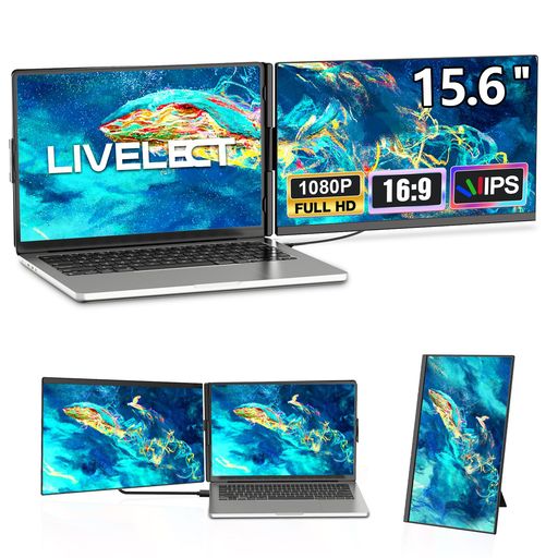 モバイルモニター15.6インチ【2025新型ノートパソコンモニター】デュアルディスプレイセカンドディスプ..