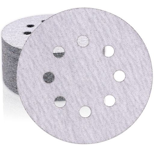 HWXINIEサンダーペーパー125mm丸型サンディングディスク#150番50枚入マジック式ディスクペーパー8穴サ..