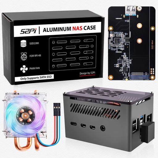 GEEEKPI եդRASPBERRY PI᥿륱RASPBERRY PIʿCPUѥեM.2 SATA SSDϡɥ...