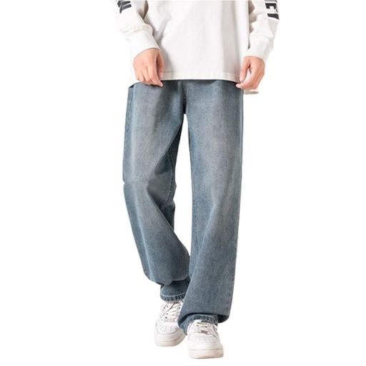 [DOUBLEART]ジーンズメンズワイドデニムパンツジーパン大きいサイズゆったりストレートバギーイージー..