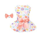 CuteBone犬服夏ひんやり猫服犬服夏用犬の服通気性メッシュ犬ワンピーススカートペット服お姫様可愛いワンピース蝶結び袖なし犬服冷感女の子春夏人気小中型犬猫SサイズBF09S-JP