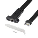 CERRXIAN USB 3.1 フロントパネルヘッダー から TYPE C延長ケーブル TYPE-E オス - タイプ-Cメス延長ケーブル USB 3.1 GEN2 10GBPS パネルマウントネジ付き 全長50CM(2)