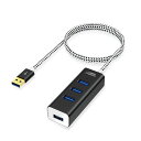 USBハブCableCreation4IN1USB3.0ハブ1.5M耐久性編組3.0延長ケーブルMac/PC/USBフラッシュディスクに対応ブラック