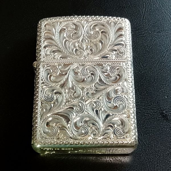 純銀製Ｚｉｐｐｏ ZIPPO SILVER KING シルバーキング 26SLV-9E Armor アーマー スターリングシルバー(純銀製)・5面手彫り彫刻 ジッポー