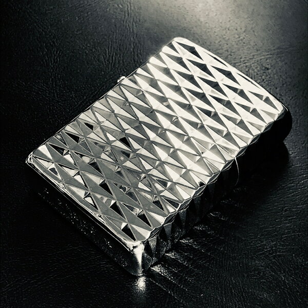 ZIPPO ARMOR ダイヤモンドシェイプDX（A）シルバープレート 四面NC彫刻加工 アーマー ジッポー
