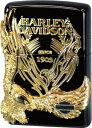 ZIPPO ジッポー HARLEY DAVIDSON ハーレーダビッドソン HDP-15 ブラックイオン ゴールドメッキ エッチング ゴールドメタル